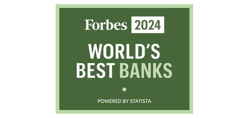 N°1 en France au classement Forbes des meilleures banques au monde « World’s Best Banks 2024 »